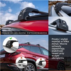 Bagażnik dachowy Opel Grandland X I PRE-FL 2017-2021 Aluminium plastik