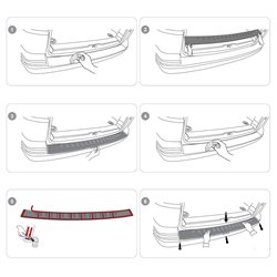 Rear bumper trim for Dacia Spring Electric I (DBG) 2021- | Chrome steel