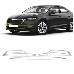 Fog light frames for Skoda Octavia Liftback IV (NX) 2020- | Chrome steel