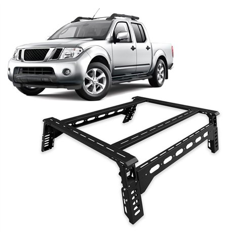 Truck bed tent structure for Nissan Navara II (D40) 2005-2015 | Black Steel