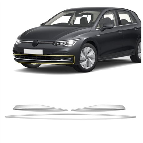Front grille trims for Volkswagen VW Golf Hatchback VIII 5D 2019- | steel