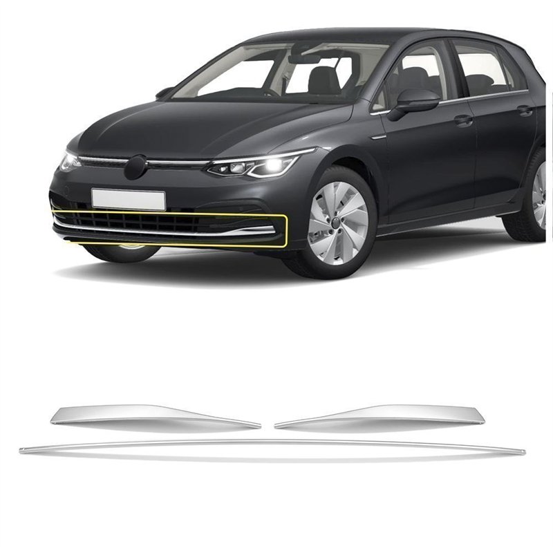 Front grille trims for Volkswagen VW Golf Hatchback VIII 5D 2019- | steel