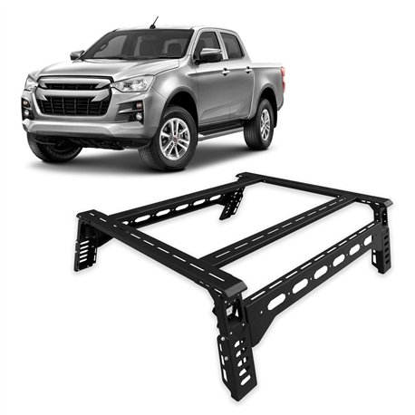 Truck bed tent structure for Isuzu D-max III (RG01 | BTF) 2020- Black Steel