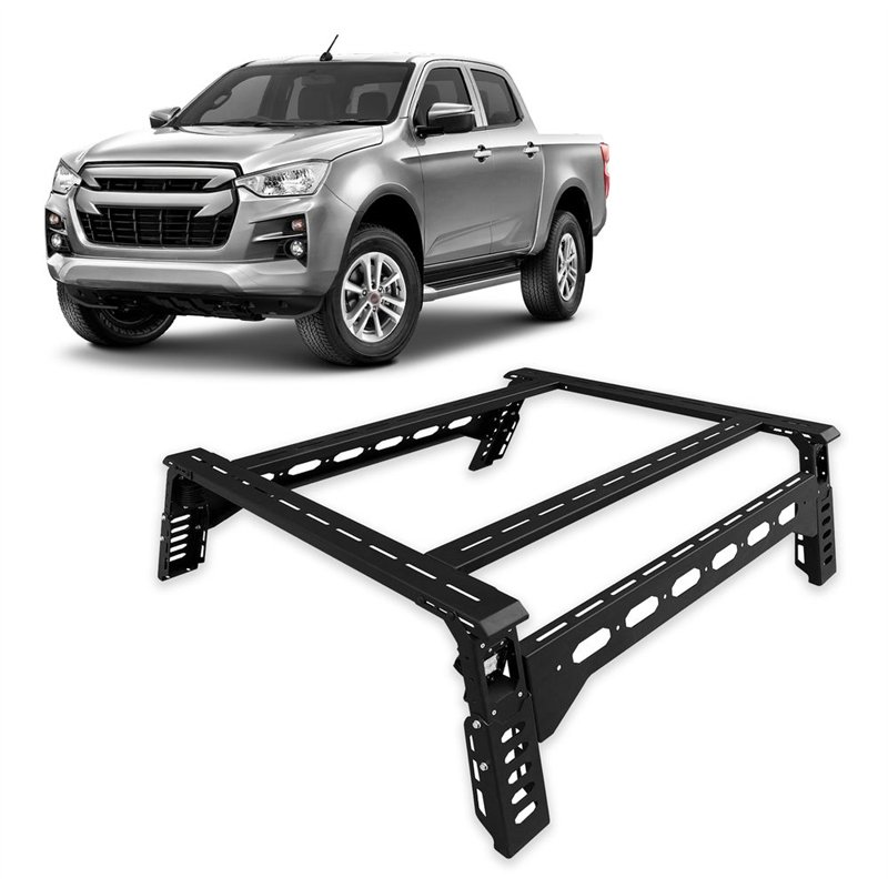 Truck bed tent structure for Isuzu D-max III (RG01 | BTF) 2020- Black Steel