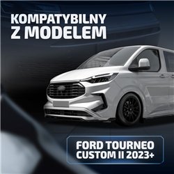 Front splitter for Ford Tourneo Custom II (V710) 2023- | Black ABS Shiny