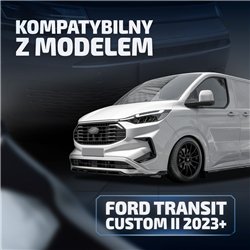 Front splitter for Ford Transit Custom II (V710) 2023- | Black ABS Shiny