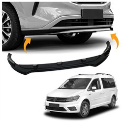 Front splitter for Volkswagen VW Caddy IV (SA | DU) 2015-2020 Black ABS