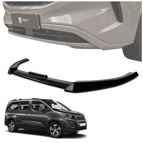 Hokej pod zderzak do Peugeot Rifter I (K9) 2018- | Czarny ABS
