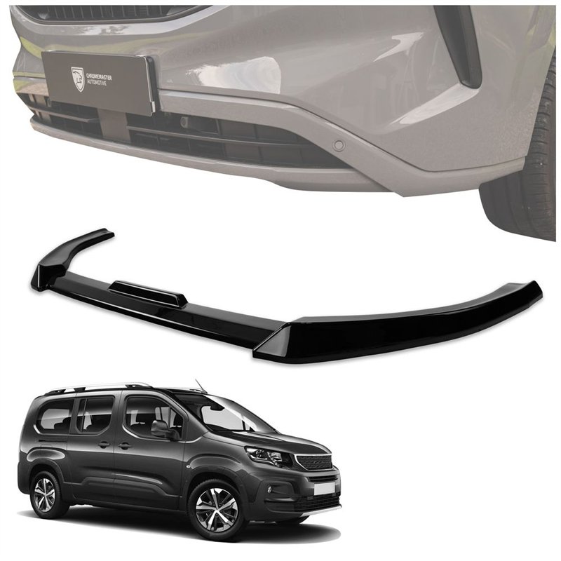 Hokej pod zderzak do Peugeot Rifter I (K9) 2018- | Czarny ABS