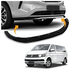 Front splitter for Volkswagen VW Caravelle (T6) 2015-2019 | Black ABS Shiny