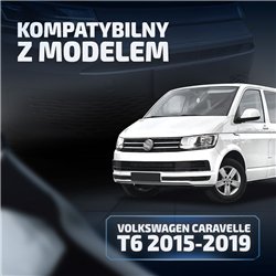 Front splitter for Volkswagen VW Caravelle (T6) 2015-2019 | Black ABS Shiny