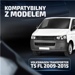 Front splitter for Volkswagen VW Transporter (T5) FL 2009-2015 | Black ABS