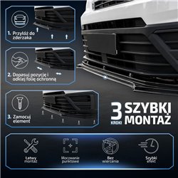 Front splitter for Volkswagen VW Multivan (T6) 2015-2019 | Black ABS Shiny