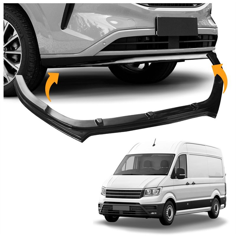 Front splitter for Volkswagen VW Crafter II (SY/SX/SZ) 2017- | Black ABS