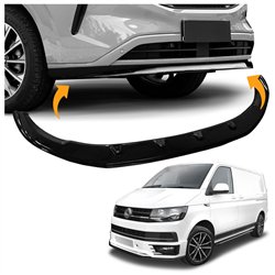 Front splitter for Volkswagen VW Transporter (T6) 2015-2019 | Black ABS