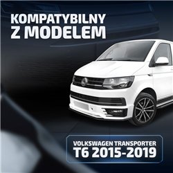 Front splitter for Volkswagen VW Transporter (T6) 2015-2019 | Black ABS