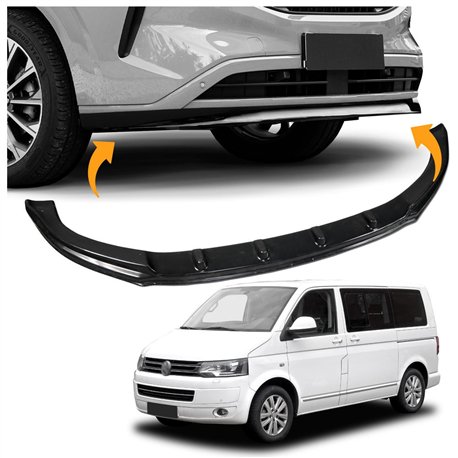 Front splitter for Volkswagen VW Multivan (T5) FL 2009-2015 | Black ABS