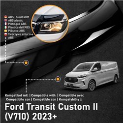 Bonnet guard for Ford Transit Custom II (V710) 2023- | Black ABS Shiny