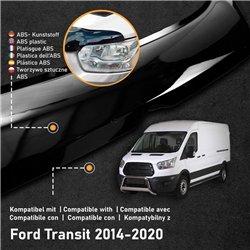 Bonnet guard for Ford Transit VII (V363) PRE-FL 2014-2019 | Black ABS Shiny