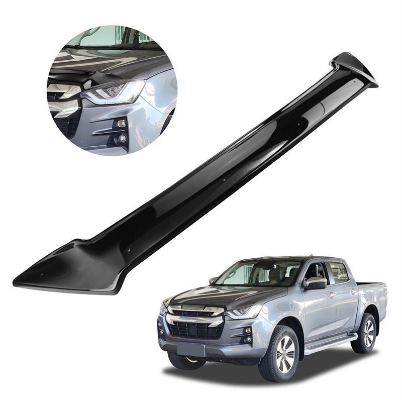 Bonnet guard for Isuzu D-max II (RT50) FL 2017-2020 | Black ABS Shiny