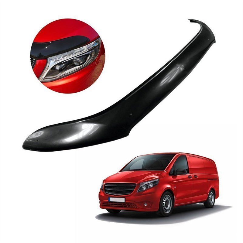 Bonnet guard for Mercedes Vito (W447) 2014- | Black ABS plastic Shiny