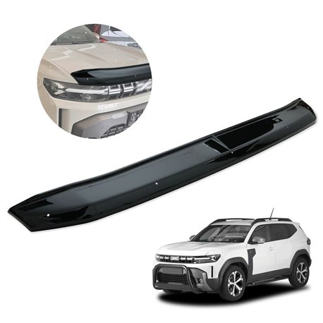 Bonnet guard for Dacia Duster III (DJF) 2024- | Black ABS plastic Shiny