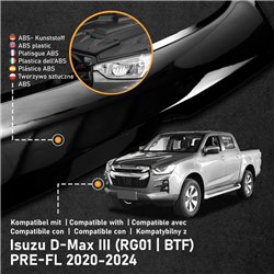 Split bonnet guard for Isuzu D-max III (RG01 | BTF) PRE-FL 2020-2024 ABS