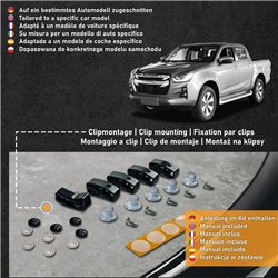 Split bonnet guard for Isuzu D-max III (RG01 | BTF) PRE-FL 2020-2024 ABS