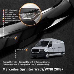 Bonnet guard for Mercedes Sprinter (W907 | W910) 2018- Black ABS Shiny
