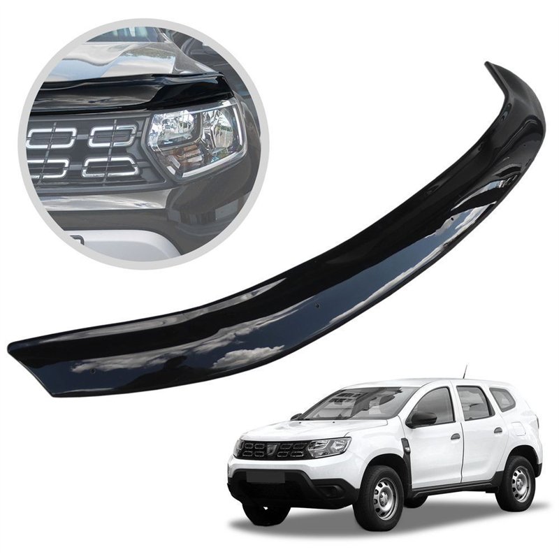 Bonnet guard for Dacia Duster II (HM | SR) 2018-2024 Black ABS Shiny