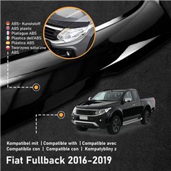 Osłona maski do Fiat Fullback I (502) 2016-2020 | Czarny ABS