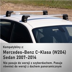 Bagażnik dachowy do Mercedes C-Klasa Sedan (W204) 4D 2007-2013