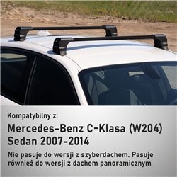 Bagażnik dachowy do Mercedes C-Klasa Sedan (W204) 4D 2007-2013