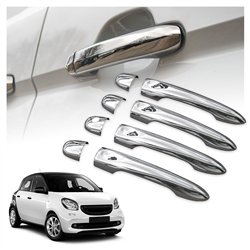 Handle covers for Smart Fortwo Hatchback (W453) 3D 2014- | Chrome steel