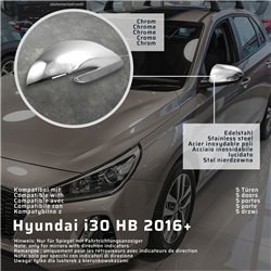 Mirror housing for Hyundai i30 Hatchback III (PDE) 5D 2016- | Chrome steel