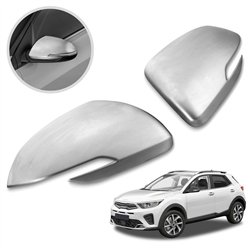 Mirror housing for KIA Stonic I (YB) 2017- | Silver Stainless steel Brushed