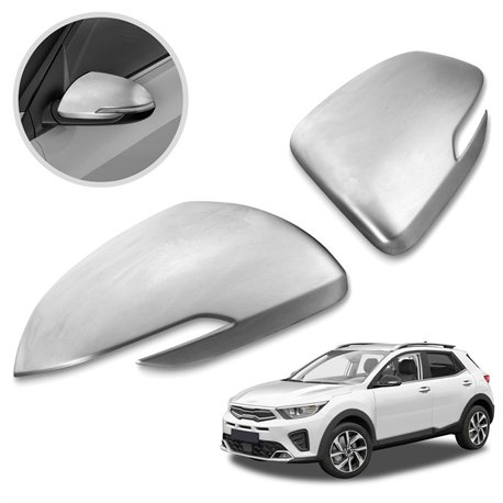 Mirror housing for KIA Stonic I (YB) 2017- | Silver Stainless steel Brushed