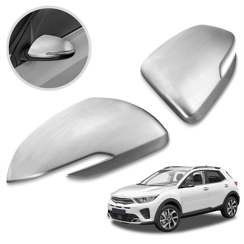 Mirror housing for KIA Stonic I (YB) 2017- | Silver Stainless steel Brushed