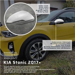 Mirror housing for KIA Stonic I (YB) 2017- | Silver Stainless steel Brushed