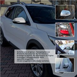 Mirror housing for KIA Stonic I (YB) 2017- | Silver Stainless steel Brushed