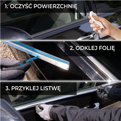 Listwy pod szyby boczne do Ford Grand C-Max II 2010-2019 stal