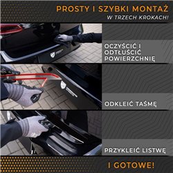 Rear tailgate edge trim for Smart Fortwo Hatchback (W453) 3D 2014- | steel