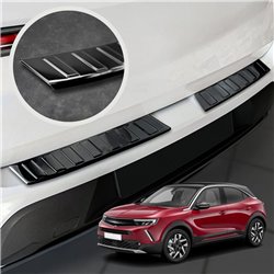 Rear bumper trim for Opel Mokka B (U) 2021- | Black chrome steel Piano