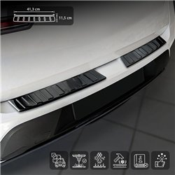 Rear bumper trim for Opel Mokka B (U) 2021- | Black chrome steel Piano