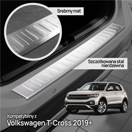 Rear bumper trim for Volkswagen VW T-Cross I (C11) PRE-FL 2019-2023 | steel