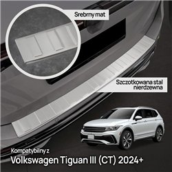 Rear bumper trim for Volkswagen VW Tiguan III (CT) 2024- | Silver steel