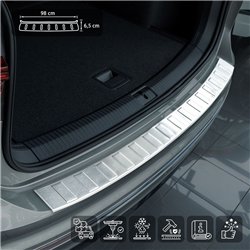 Rear bumper trim for Audi Q3 Sportback Coupe II (F3) 2019- | Silver steel