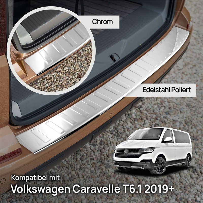 Rear bumper trim for Volkswagen VW Caravelle (T6.1) 2019-2023 | steel