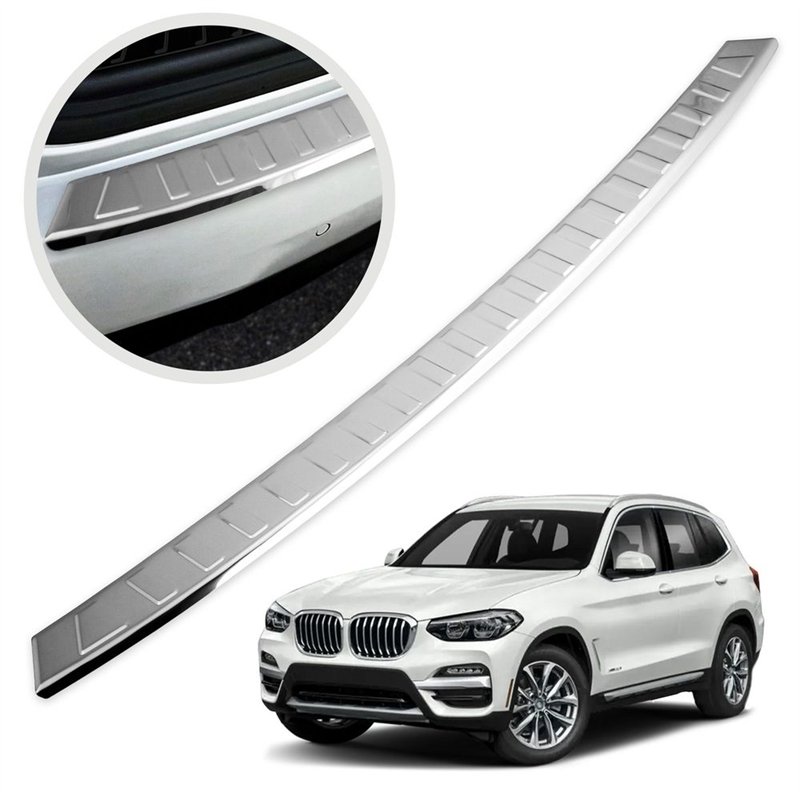 Rear bumper trim for BMW X3 (G01) PRE-FL 2017-2021 | Chrome steel Polished