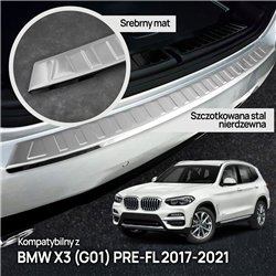Rear bumper trim for BMW X3 (G01) PRE-FL 2017-2021 | Chrome steel Polished